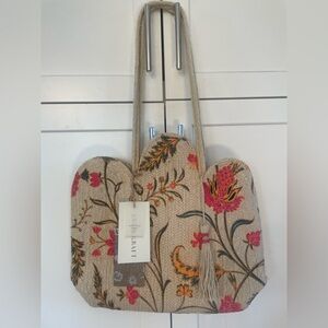 Antik Kraft Scalloped-Edge Jute Tote Bag-NWT